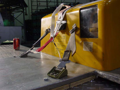 Photo 6. Tailcone slide pack installed on Goodrich test rig prior to test deployment #1