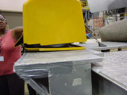 Photo 7. Slide pack after test deployment #1