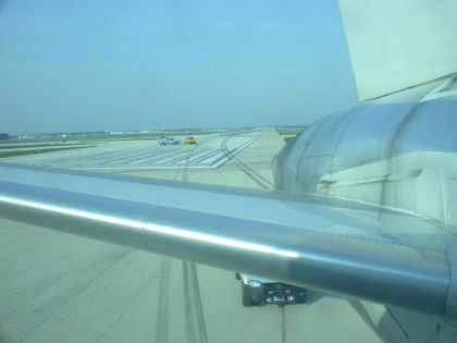 Photo 10. Skid Marks Leading Back Up the Runway From N197AN