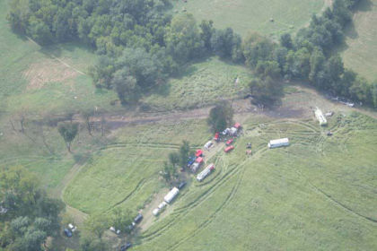 Photo 3. Aerial photograph of the crash site (Courtesy: Lexington PD)