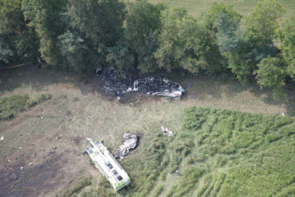 Photo 4. Aerial photograph of the crash site (Courtesy: Lexington PD)