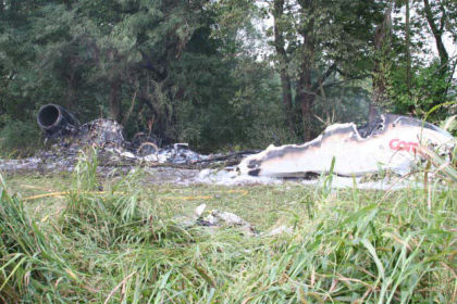 Photo 8. Main wreckage of N431CA (Courtesy: Lexington PD)
