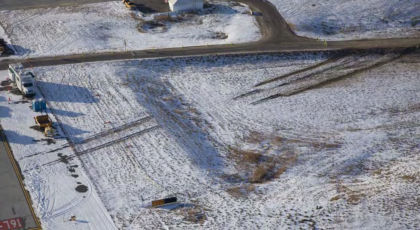 Figure 3 – Aerial View of Ground Scars at Terrain Drop-off