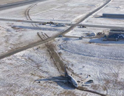 Figure 4 – Aerial View of Ground Scars and Wreckage