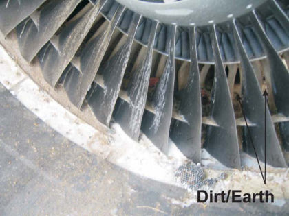 PHOTO 10: DIRT AND EARTH DEBRIS IN THE FAN AND BOOSTER SECTION