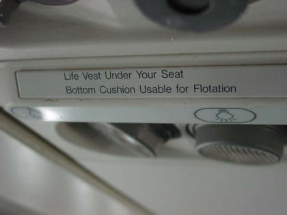 Photo 52. Placard on overhead passenger service unit