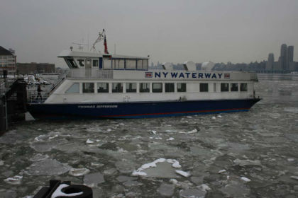 3. Photograph of NY WW’s ferry vessel, Thomas Jefferson, taken on January 17, 2009, at a NY WW Port Imperial terminal pier.
