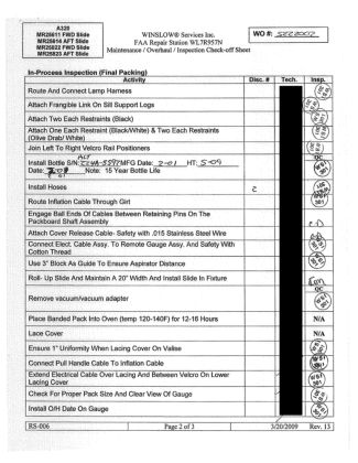 Survival Factors 6 - Attachment 3, Winslow 1R pack photos & FAA Form 8130-3 — page 7 of 11