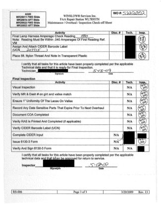 Survival Factors 6 - Attachment 3, Winslow 1R pack photos & FAA Form 8130-3 — page 8 of 11