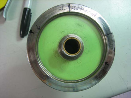 Figure 15 Hub assembly showing the location of the flat spots (right)