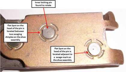 Figure 17 Brake pins installed on the GSBCA