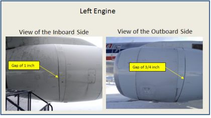 Figure 21 Position of the translating sleeves on the left engine