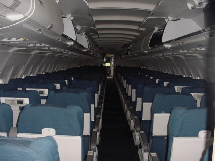 9. View of N409UA’s cabin from the aft cabin looking forward. (Photograph provided by UAL.)