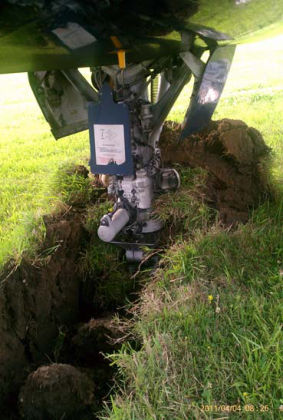 Figure 4. Close up of buried nose landing gear.