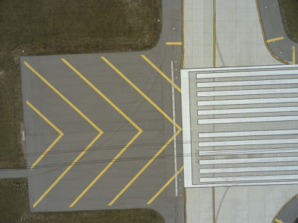 UAS Aerial Imagery Factual-Accident Site Attachment 6 - Photo - Runway End and Tire Marks