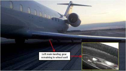 Figure 2 View of airplane showing left MLG not extended