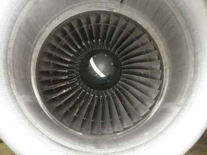 Photo No. 6: View of the front of the engine showing all of the fan blades — page 10 of 41 (1 of 2)