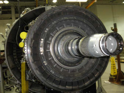 Photo No. 16: View of the 1st stage turbine vanes showing they were all in place — page 33 of 41 (1 of 2)