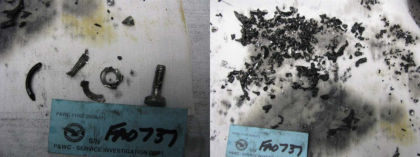 Figure 9. Some of the debris found in RGB oil scavenge sump strainer