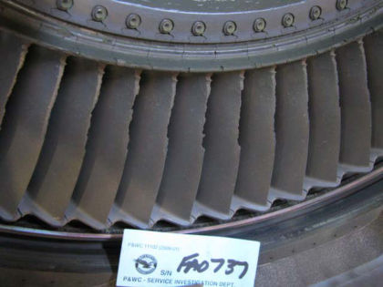 Figure 15. PT1 disk assembly airfoil trailing edges