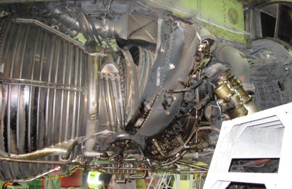 Figure 1. Right side view of incident engine, ruptured diffuser case