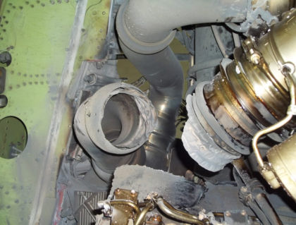 Figure 3. Core compartment thermal damage, S14 start/stability bleed air duct