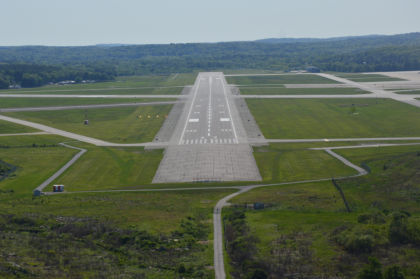 Photo 1 – Aerial Photograph 1 – Approach End of Runway 11 (Courtesy of Mass State Police)