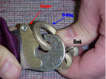 Figure 2. Photo showing a D-Ring seat attachment and misaligned