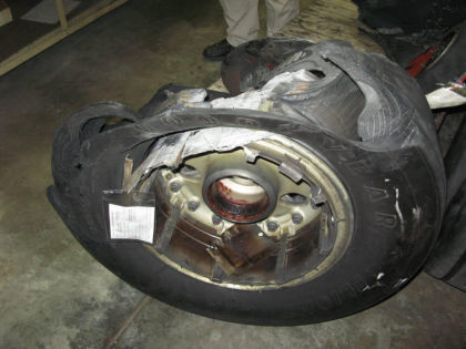 Photo 4 - Showing Damage to Right Outboard Tire