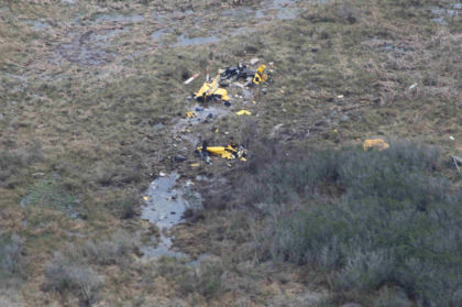 Photo 7. Aerial view inital impact to final resting postion.