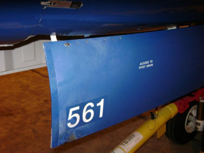 Figure 8 Damage to nose landing gear door
