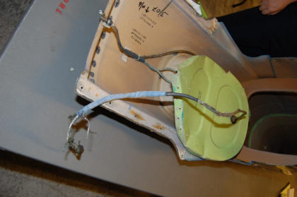 Figure 14 Detached bulkhead and damaged wire harness