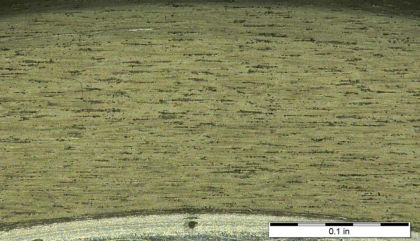 Figure 5. The inner edge of the fatigue zone illustrated in Figure 4.