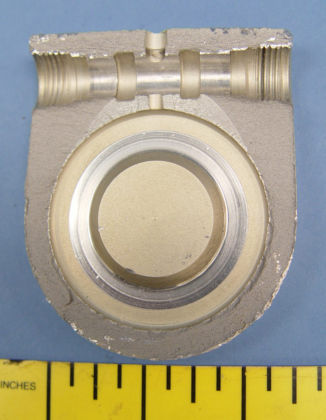Figure 7. Samples removed from the fractured rear portion of the end cap.